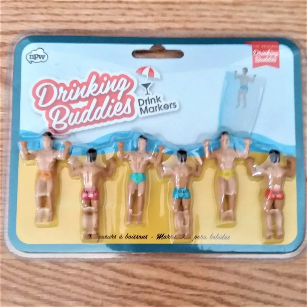 Glass Charms Drinking Buddies Cocktail Name Markers Hangers Sexy Win Bar Party